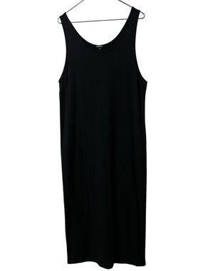 Bleusalt black sleeveless maxi tank dress Made in the USA minimalist capsule